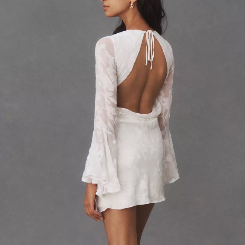 MISHA Aurora Bell-Sleeve Mini Dress Sz 36 UK